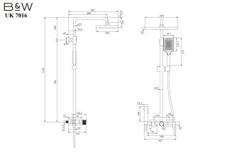 Душевая стойка Black&White Universe 7016C хром