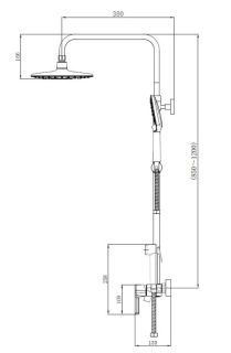 Душевая стойка Haiba HB24814-7 чёрный матовый