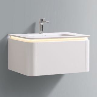 Тумба с раковиной Black&White Universe 925700 70 см молочный белый матовый