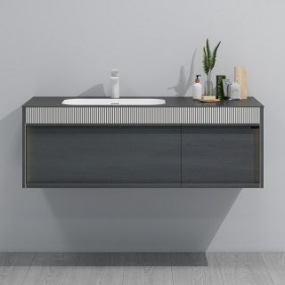 Тумба с раковиной Black&White Universe 9501200 120 см серый матовый