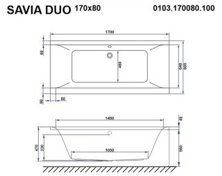 Гидромассажная ванна Whitecross Savia Duo 0103.170080.100.ULTRA.GL 170x80см Ultra золото