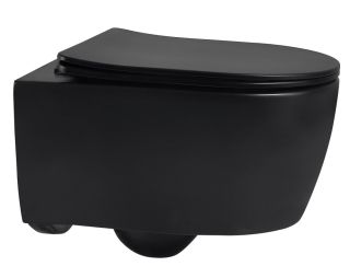 Подвесной унитаз ABBER Bequem AC1104MB безободковый чёрный матовый