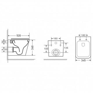 Унитаз подвесной Azario Boca AZ-2002-MB безободковый с сиденьем микролифт