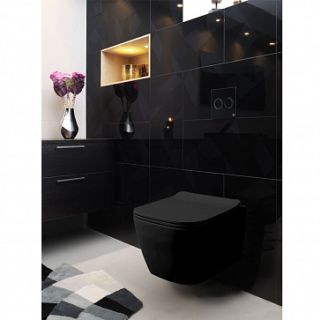 Унитаз подвесной Azario Boca AZ-2002-MB безободковый с сиденьем микролифт