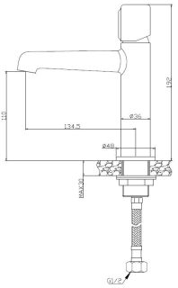Смеситель для раковины BelBagno Uno чёрный матовый UNO-LVM-NERO