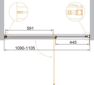 Душевая дверь Cezares Urban 110см хром URBAN-B-12-110-C-CR