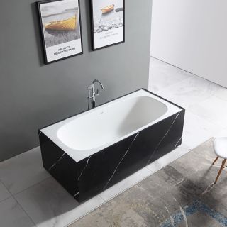 Ванна из искусственного камня ABBER Blitz AS9501WL 180x85см чёрный мрамор