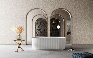 Ванна из искусственного камня ABBER Stein 170x75см белый AS9601