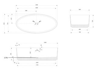 Ванна из искусственного камня ABBER Stein AS9627 180x85см белый матовый