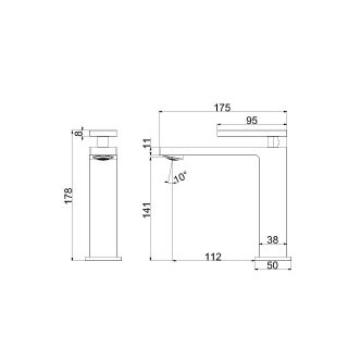 Смеситель для раковины Vincea Dice VBF-2DS1BG, брашированное золото