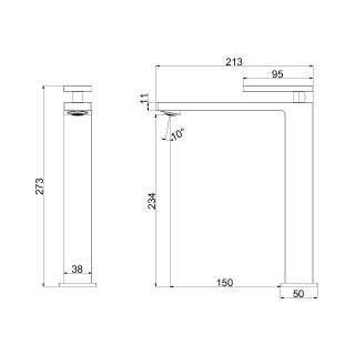 Смеситель для раковины Vincea Dice VBF-2DS2GM, вороненая сталь