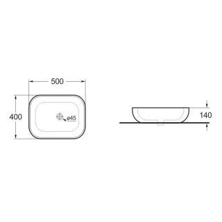 Раковина Vincea VBS-101MG 50 см серая