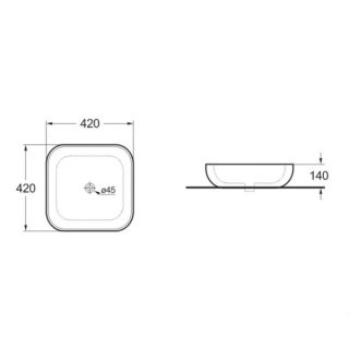 Раковина Vincea VBS-103 42 см белая