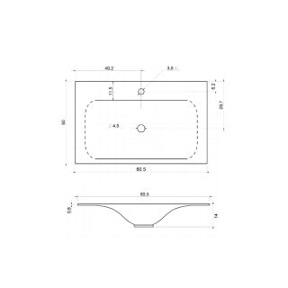 Раковина Vincea VCB-1F800W 80.5 см белый