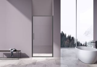 Душевая дверь Vincea Slim 8mm VDP-4SL100CLGM, вороненая сталь, стекло прозрачное