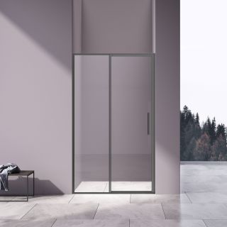 Душевая дверь Vincea Slim 8mm VDP-4SL120CLGM, вороненая сталь, стекло прозрачное