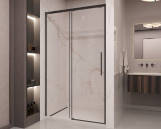 Душевая дверь Vincea Stella VDS-1ST140CLB, 1400, черный, стекло прозрачное