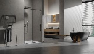 Душевая дверь Vincea Slim 8mm VDS-6SL120CLB, 1200, черный, стекло прозрачное