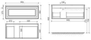 Подвесная тумба под раковину Sancos Very VR100LCE левая 100см Beige Soft