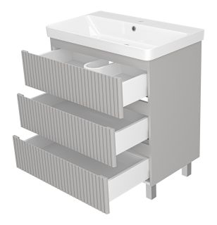 Напольная тумба под раковину Brevita Victory VIC-07080-50-03Я 80см серый шёлк
