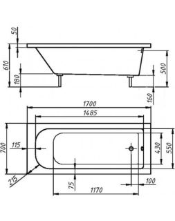 Ванна из искусственного камня Фэма Стиль Виктория 170x75 см