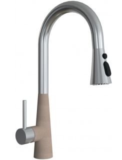 Смеситель для кухни Florentina Вита PRO с выдвижным изливом песочный
