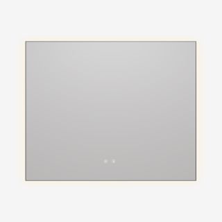 Зеркало Vincea LED VLM-4F100GM-2 1000х800 в алюминиевой раме, вороненая сталь