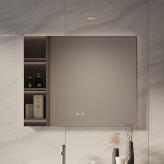 Зеркало Vincea LED VLM-4F100GM-2 1000х800 в алюминиевой раме, вороненая сталь