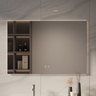 Зеркало Vincea LED VLM-4F120GM-2 1200х800 в алюминиевой раме, c сенсорным выключателем и диммером, вороненая сталь