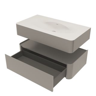 База под раковину Vincea Caprice 1000 подвесная, 1 выкатной ящик soft-close, светло-серый матовый