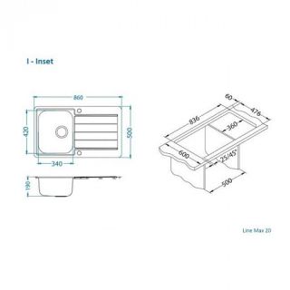 Кухонная мойка Alveus 1144640 Line Max 20 SAT 86x50
