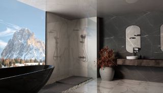 Душевая стойка Vincea Rondo VSFS-1R1GM, вороненая сталь