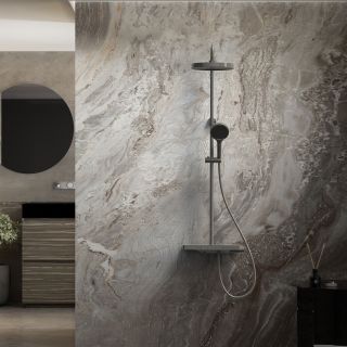 Душевая стойка Vincea Inspire VSFS-3I12TGM термостатическая, вороненая сталь