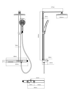 Душевая стойка Vincea Aspire VSFS-4AS1GM, вороненая сталь
