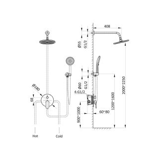 Душевой комплект Vincea Desire VSFW-1D1CH хром