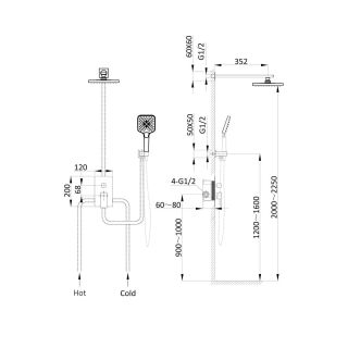 Душевой комплект Vincea Next VSFW-1N1MB черный