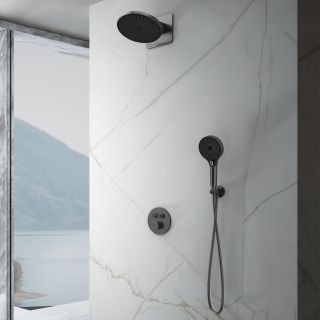 Душевой комплект Vincea Inspire VSFW-3I22MT5MB встраиваемый, термостатический, двухрежимный, черный