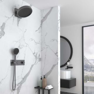 Душевой комплект Vincea VSFW-422TI3GM встраиваемый, термостатический, двухрежимный, вороненая сталь