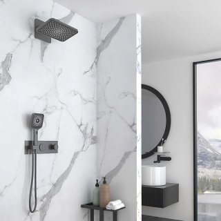 Душевой комплект Vincea VSFW-422TI4GM встраиваемый, термостатический, двухрежимный, вороненая сталь