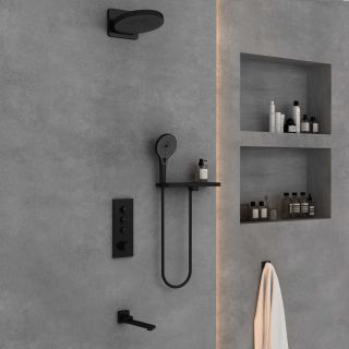 Душевой комплект Vincea VSFW-433TI1RMB встраиваемый, термостатический, трехрежимный, черный