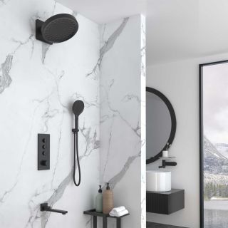 Душевой комплект Vincea VSFW-433TI3MB встраиваемый, термостатический, трехрежимный, черный