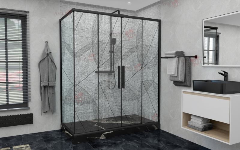 Душевой уголок AvaCan FB2 190-210 + SB90 чёрный