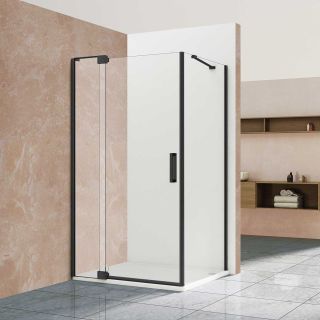 Душевой уголок Vincea Extra VSR-1E901010CLB, 900/1000*1000, черный, стекло прозрачное