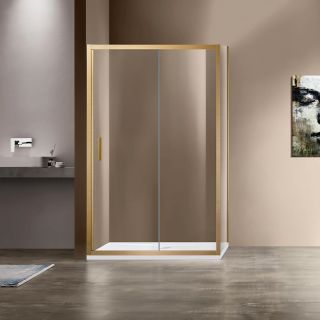 Душевой уголок Vincea Garda VSR-1G8012CLG, 1200*800, брашированное золото, стекло прозрачное