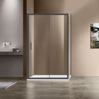 Душевой уголок Vincea Garda VSR-1G8013CLGM, 1300*800, вороненая сталь, стекло прозрачное