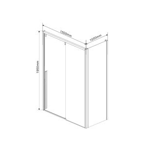 Душевой уголок Vincea Lugano VSR-1L1015CLB-1, 1500*1000, черный, стекло прозрачное