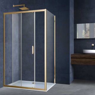 Душевой уголок Vincea Alpha VSR-3AL8015CLG, 1500*800, брашированное золото, стекло прозрачное