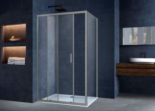 Душевой уголок Vincea Alpha VSR-3AL9011CLGM, 1100*900, вороненая сталь, стекло прозрачное