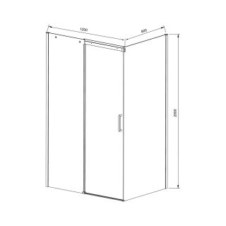 Душевой уголок Vincea Dice VSR-4D8012CLB, 1200*800, черный, стекло прозрачное