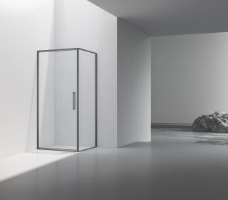 Душевой уголок Vincea Slim 8mm VSR-4SLP9090CLGM, 900*900, вороненая сталь, стекло прозрачное